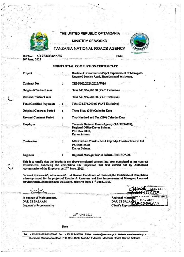 Preview of Certificate of Completion